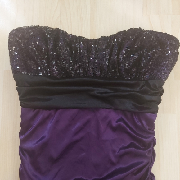 Speechless Purple Strapless Dress with Sequins - Picture 2 of 7